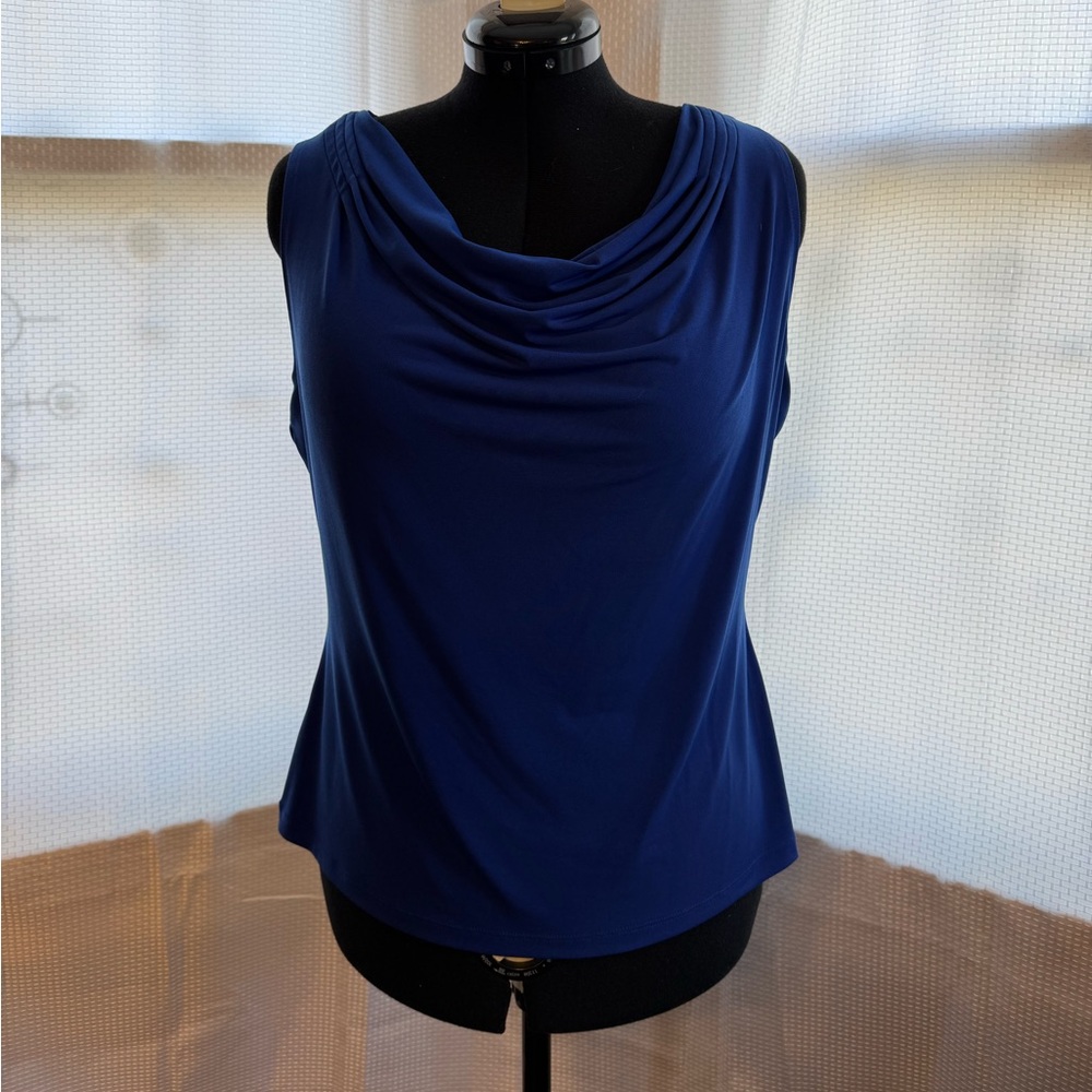 Calvin Klein Royal Blue Cowl Neck Blouse